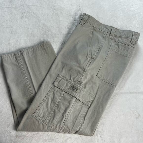 Wrangler Cargo Khaki pants men’s size 34x27 - Picture 1 of 8